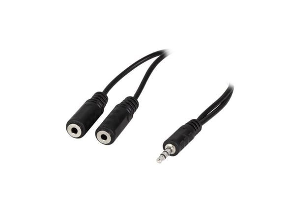 LogiLink - Lydsplitter - mini-phone stereo 3.5 mm hunn til mini-phone stereo 3.5 mm hann - 20 cm - svart