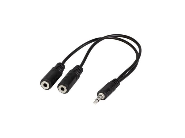 LogiLink - Lydsplitter - mini-phone stereo 3.5 mm hunn til mini-phone stereo 3.5 mm hann - 20 cm - svart