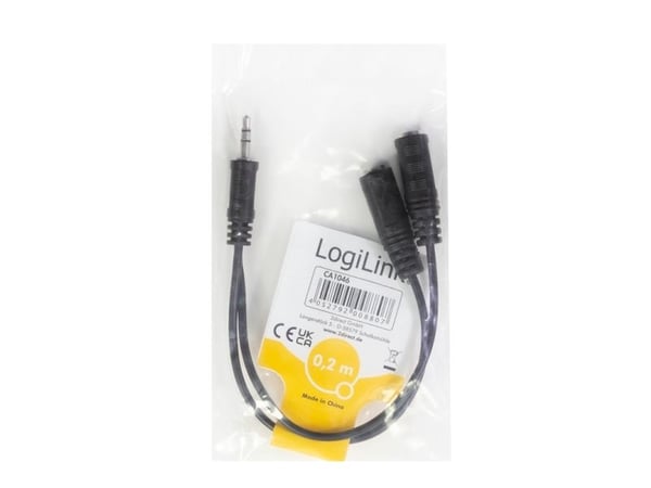 LogiLink - Lydsplitter - mini-phone stereo 3.5 mm hunn til mini-phone stereo 3.5 mm hann - 20 cm - svart