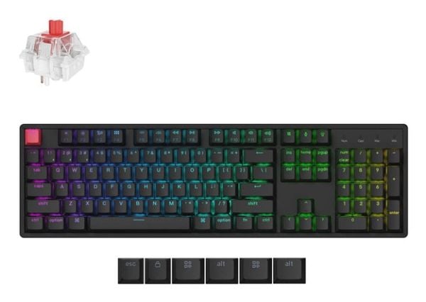 Keychron K10 - Version 2 - tastatur - QMK mechanical - 100% - full size - bakgrunnsbelyst - trådløs - USB-C, Bluetooth 5.2 - tastsvitsj: Keychron S...