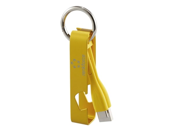 Renkforce RF-6721080, 0,15 m, USB A, USB C, USB 2.0, 0,48 Gbit/s, Gul