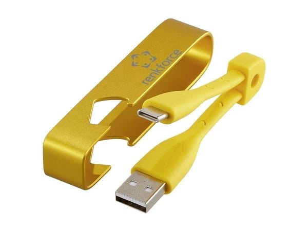 Renkforce USB-kabel USB 2.0 USB-A-hanstikk, USB-C® stik 0,15 m Gul #####Key fob, #####Flaskeåpner RF-6721080