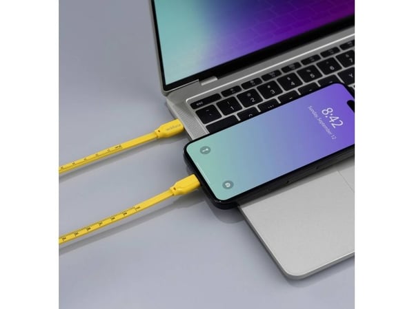 Renkforce USB-kabel USB 2.0 USB-C® stik, USB-C® stik 1,00 m Gul #####Dimensjonalt avtrykk (metrisk) RF-6721074