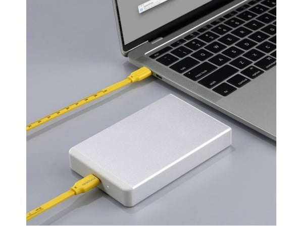 Renkforce USB-kabel USB 2.0 USB-C® stik, USB-C® stik 1,00 m Gul #####Dimensjonalt avtrykk (metrisk) RF-6721074