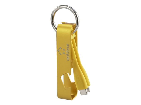 Renkforce USB-kabel USB 2.0 USB-C® stik 0,15 m Gul #####Key fob, #####Flaskeåpner RF-6721082
