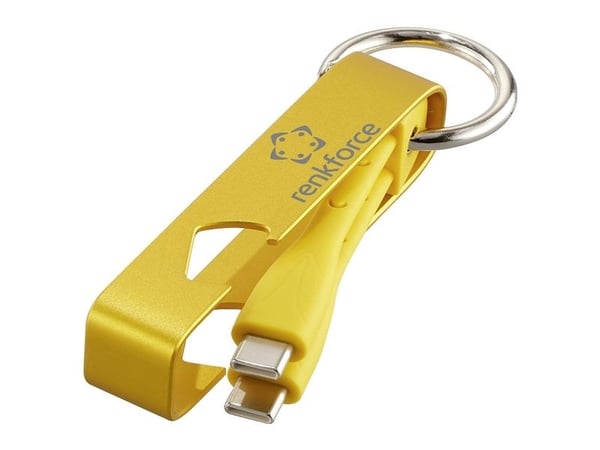 Renkforce USB-kabel USB 2.0 USB-C® stik 0,15 m Gul #####Key fob, #####Flaskeåpner RF-6721082