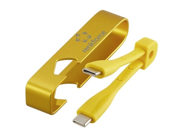 Renkforce USB-kabel USB 2.0 USB-C® stik 0,15 m Gul #####Key fob, #####Flaskeåpner RF-6721082