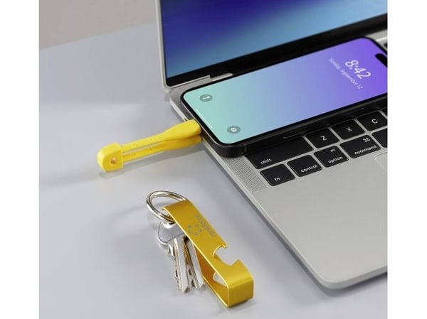 Renkforce USB-kabel USB 2.0 USB-C® stik 0,15 m Gul #####Key fob, #####Flaskeåpner RF-6721082