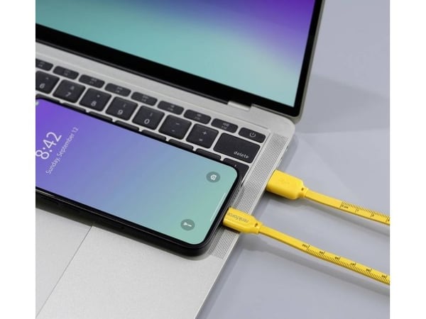 Renkforce USB-kabel USB 2.0 USB-C® stik, USB-A-hanstik 1,00 m Gul #####Dimensjon avtrykk (metrisk) RF-6721076
