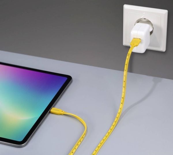 Renkforce USB-kabel USB 2.0 USB-C® stik, USB-A-hanstik 1,00 m Gul #####Dimensjon avtrykk (metrisk) RF-6721076