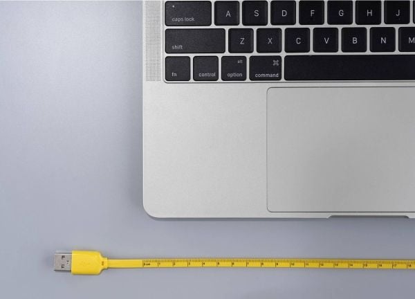 Renkforce USB-kabel USB 2.0 USB-C® stik, USB-A-hanstik 1,00 m Gul #####Dimensjon avtrykk (metrisk) RF-6721076