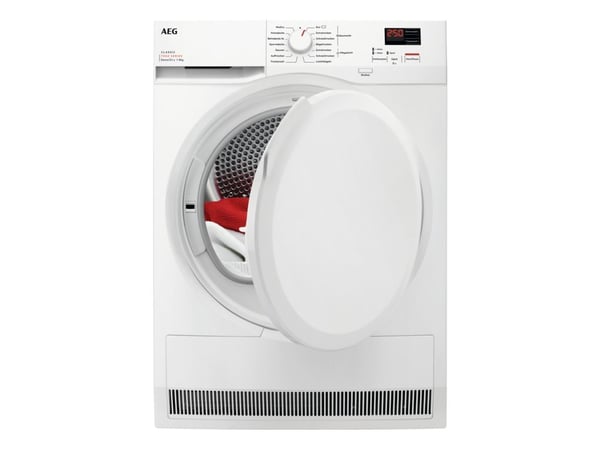AEG Series 7000 TR7C40588, Frittstående, Frontmatet, Varme pumpe, Hvit, Knapper, Riktig/Høyre