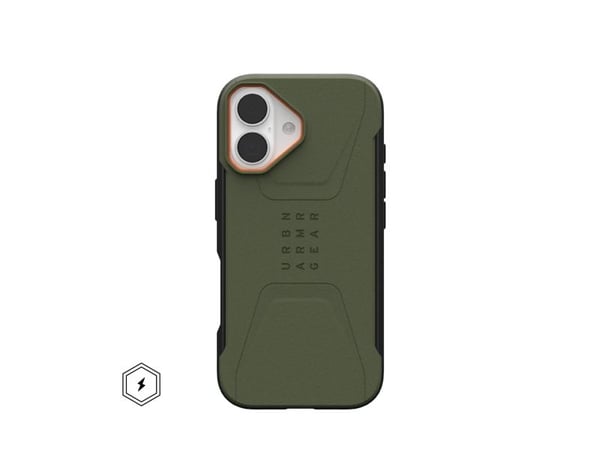 Urban Armor Gear 114547117297, Etui, Apple, iPhone 17, 16 cm (6.3"), Oliven, Oransje