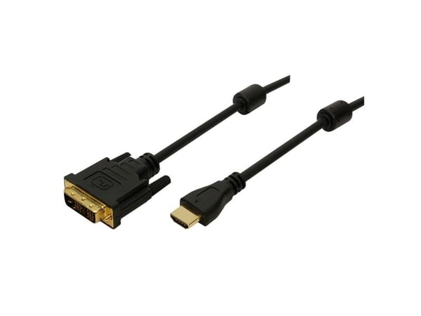 LogiLink - Adapterkabel - HDMI hunn til DVI-D hann - 3 m - dobbeltisolert - svart
