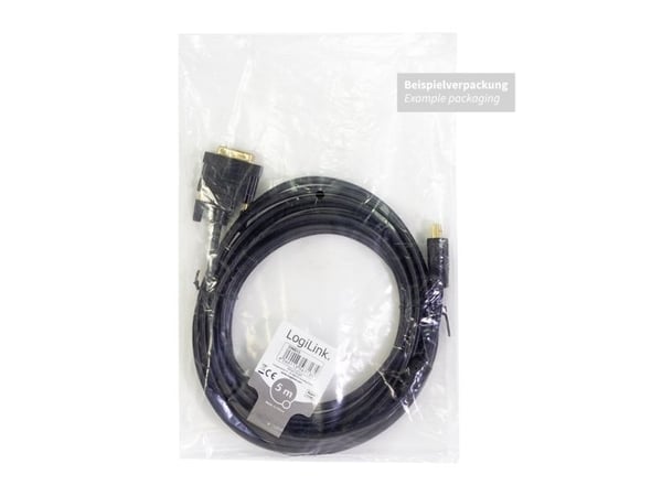 LogiLink - Adapterkabel - HDMI hunn til DVI-D hann - 3 m - dobbeltisolert - svart