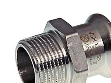 VSH XPress overgang 22 mm x 3/4" RF 304 muffe/nippel