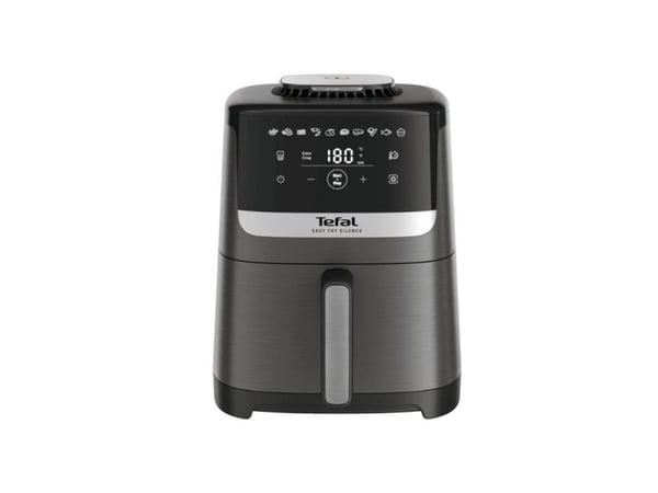 Tefal Easy Fry Silence EY551HE0, Varmluftfryser, 5 L, 40 °C, 220 °C, Enkel, Svart, Grå, Rustfritt stål