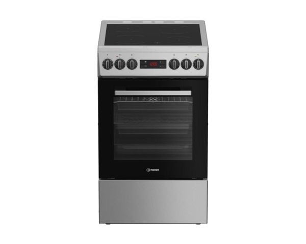 Indesit IS5V8CSX/P - Komfyr - frittstående - bredde: 50 cm - dybde: 60 cm - høyde: 85 cm - med selvrens