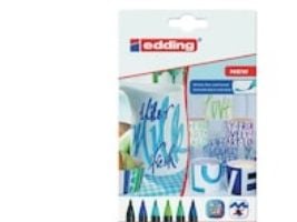 Edding 4200 Porcelain Brushpen Cool Colours - porselenspensel - 6 stk. - maling på keramikk