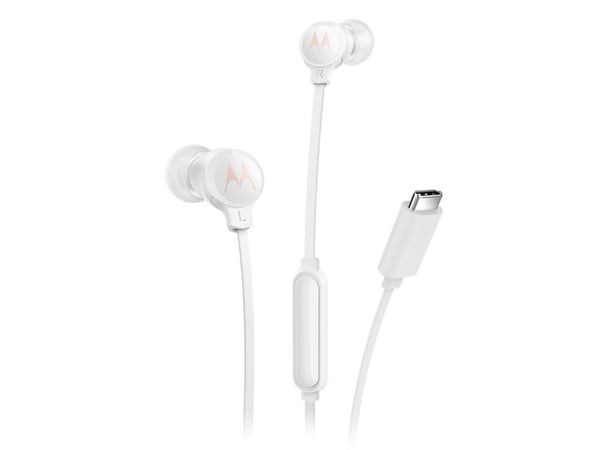 Motorola EARBUDS3CSWHITE, Koblet med ledninger (ikke trådløs), Samtaler/musikk, Hodesett, Hvit