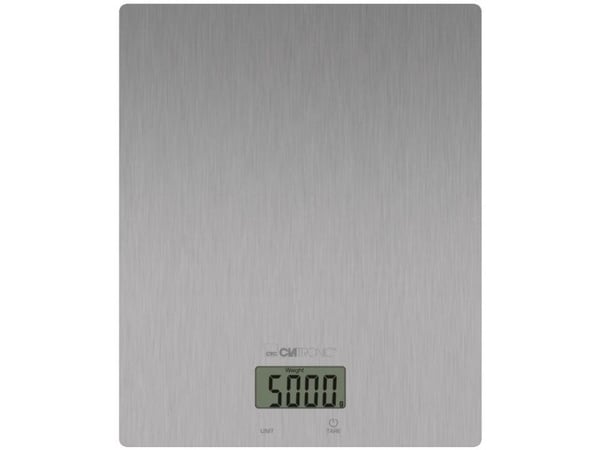 Clatronic KW 3821, Elektronisk köksvåg, 5 kg, 1 g, Rostfritt stål, Rostfritt stål, Rostfritt stål