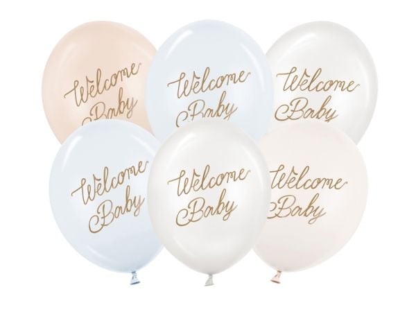 Velkomstbukett med ballonger, blå mix