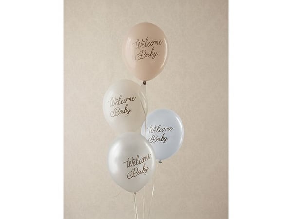 Velkomstbukett med ballonger, blå mix