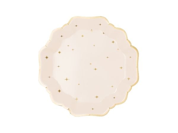 PartyDeco TPP97, Tallrik, Andra, papper, Beige, Guld, Mönstrad, 6 styck