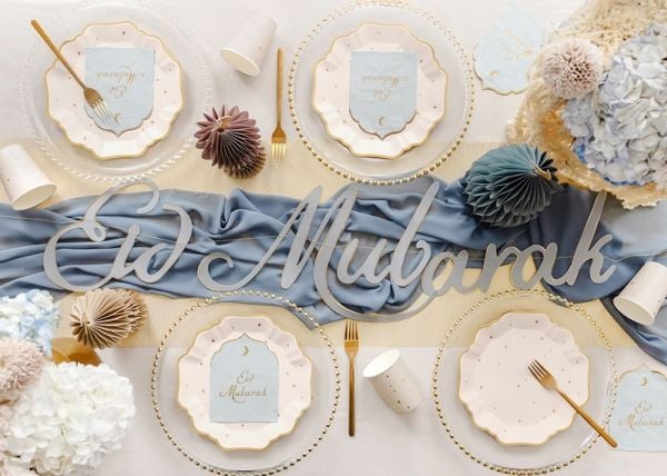 PartyDeco TPP97, Plate, Andre, Papir, Beige, Gull, Mønster, 6 stykker