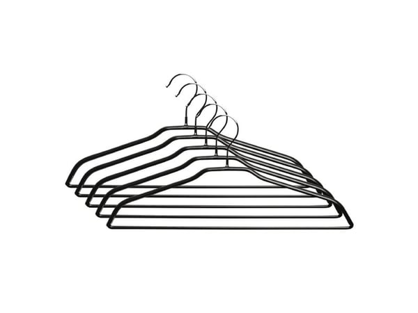Domoletti PVC DIPPED HANGER LSMD025 BLACK, 5-pak