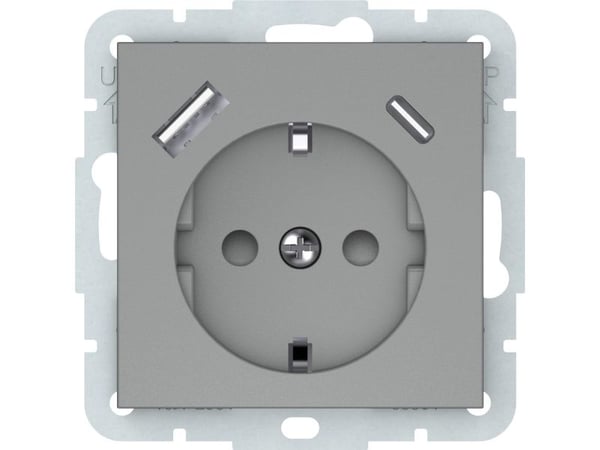 Vilma uttag+USB-A+C grå Rp16-002-22/A+C Qr