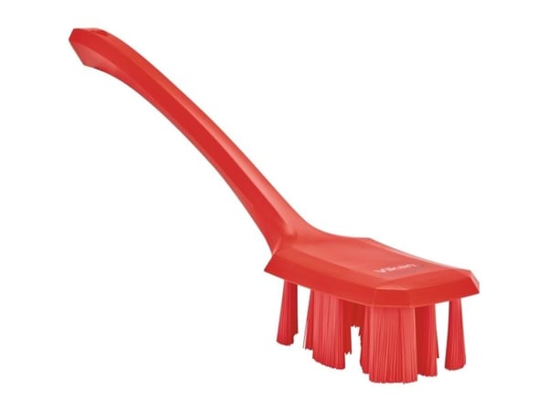 Håndbørste, Vikan, 39,5x7x14cm, rød, glas/polyester/PP, stiv