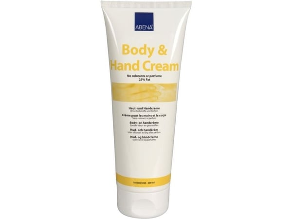 Hud- og Håndcreme, ABENA, 200 ml, uden farve og parfume - (12 stk.)