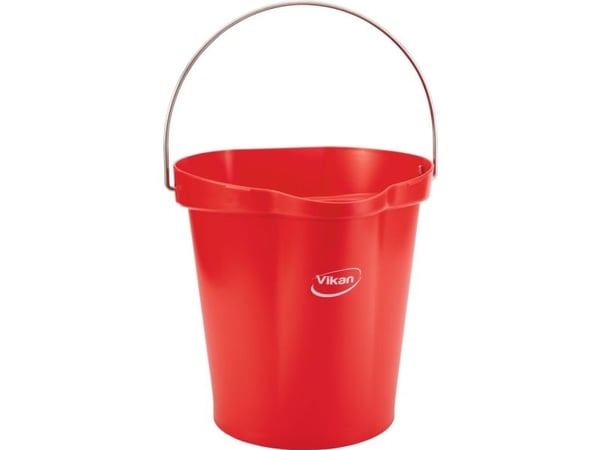 Spand til fødevarer, Vikan, 31,8x32,5cm, 12 l, rød, PP/rustfrit stål