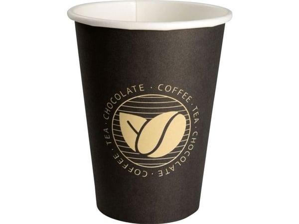 Kaffekopp Beans, ABENA Gastro, 11,2 cm, Ø9 cm, 36 cl, 38 cl, sort, pap/PE (20 stk.)