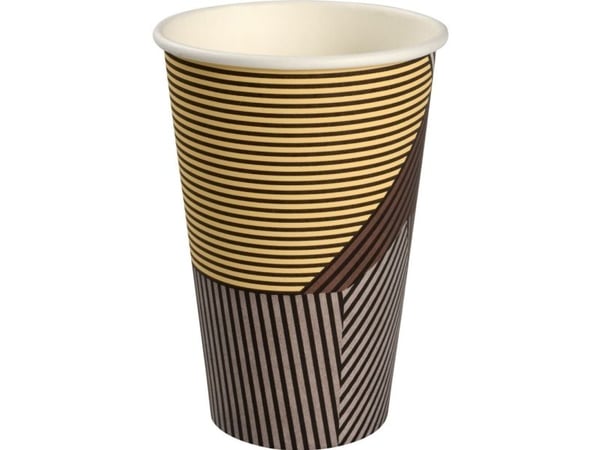 Kaffebæger Lines, ABENA Gastro, 11,5cm, Ø8cm, 33 cl, 36 cl, brun, pap/PE - (20 stk.)