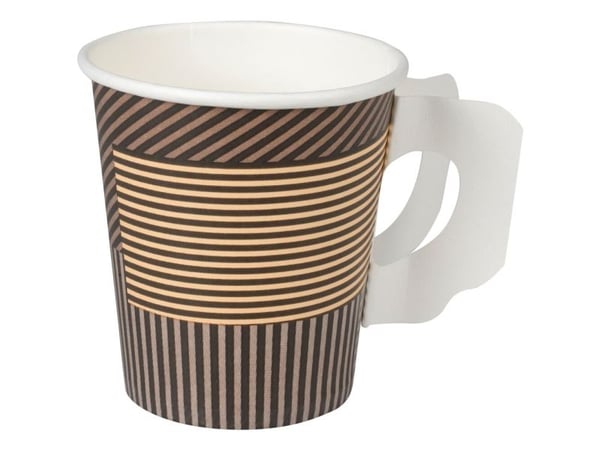 Kaffebæger Lines, ABENA Gastro, 7,8cm, Ø7,2cm, 18 cl, 21 cl, brun, pap/PE, 7 oz - (20 stk.)