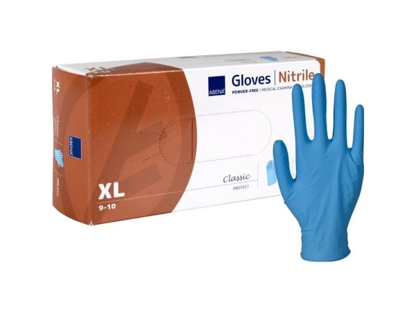 Undersøgelseshandske, ABENA Classic Protect, XL, blå, nitril