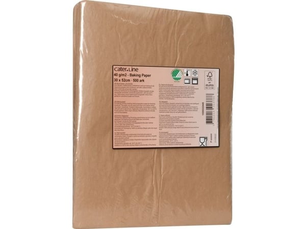 Bagepapir, ABENA Cater-Line, 52x30cm, ubleget, papir/silikone/virgin