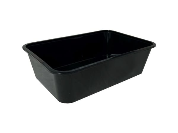 Plastbakke, ABENA Cater-Line, 16,9x11,6x4,8cm, 650 ml, 650 ml, sort, PP - (10 stk.)