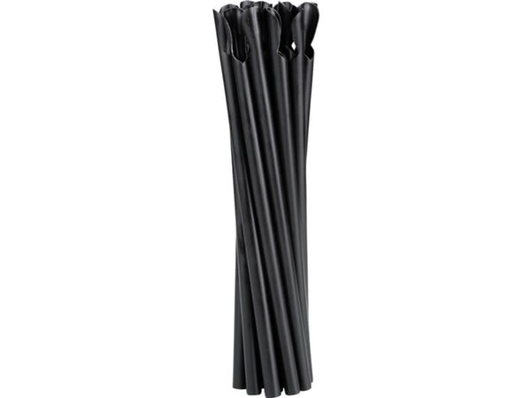 Sugerør med skje, ABENA Gastro, 21 cm, Ø8 mm, svart, PP, for flergangsbruk - (10 pakker x 250 stk.)