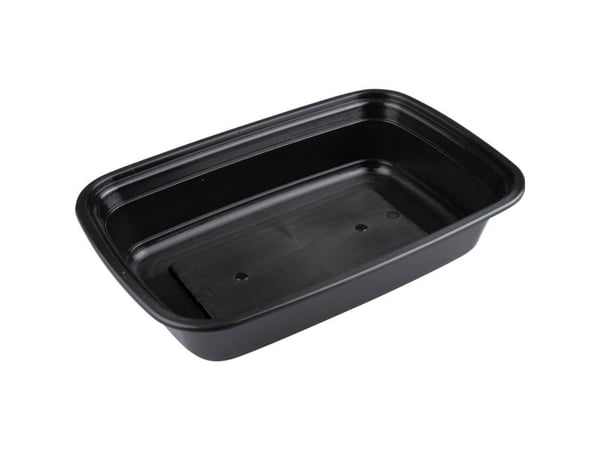 Takeaway bakke, ABENA Cater-Line, 22,4x15x4,8cm, 946 ml, 1000 ml, sort, PP, 1-rums - (8 stk.)