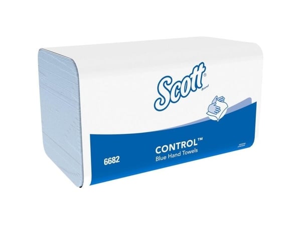 Håndklædeark, Kimberly-Clark Scott, 1-lags, Z-fold, 31,5x20cm, 10,5 cm, blå - (15 stk.)