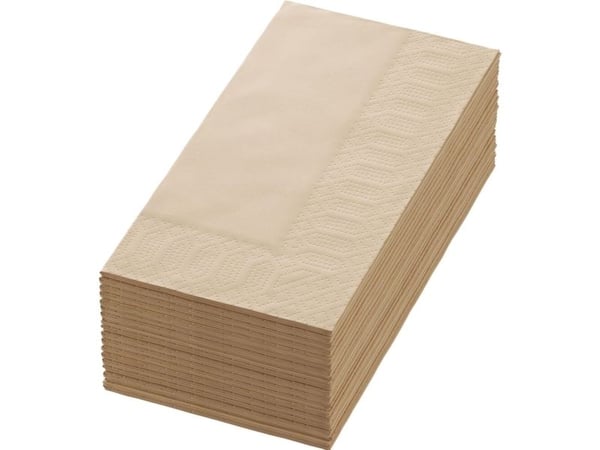 Middagsserviet, Duni, 2-lags, 1/8 fold, 40x40cm, natur - (5 stk.)