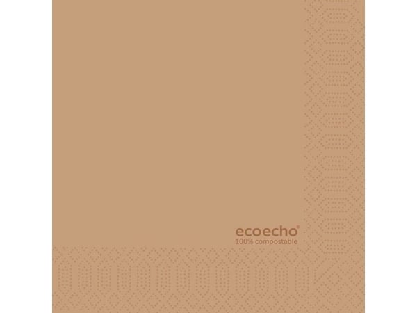 Kaffeserviet, Duni, 2-lags, 1/4 fold, 24x24cm, natur - (8 stk.)