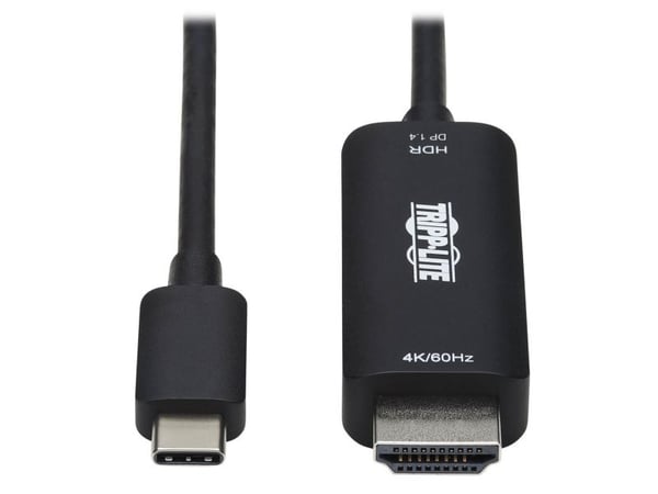 Eaton Tripp Lite Series USB C to HDMI Adapter Cable, 4K 60Hz, HDR, HDCP 2.2, DP 1.4 Alt Mode, Black, 3ft - Video/lydkabel - 24 pin USB-C hann til H...