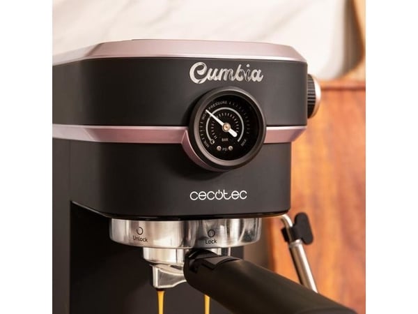Cecotec Cafelizzia 890 Rose Pro, Espressomaskin, 1,1 l, Malt kaffe, 1350 W, Svart, Rustfritt stål