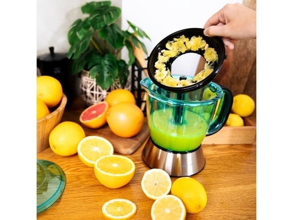 Cecotec 03351, Slow juicer, Svart, Blå, Rustfritt stål, 1 L, Plast, 40 W
