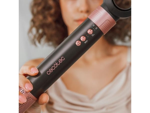 Cecotec Bamba CeramicCare 12in1 AirGlam Black, Multistyler, Varm, Sort, Rosa, Hengekrok, 1400 W, AC