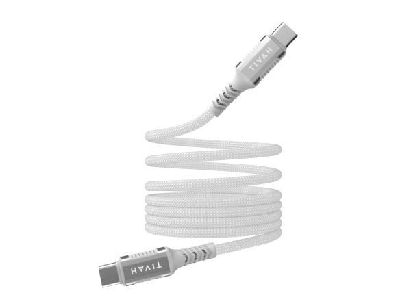 Havit 6939119077556, 1 m, USB C, USB C, Sølv, Hvit